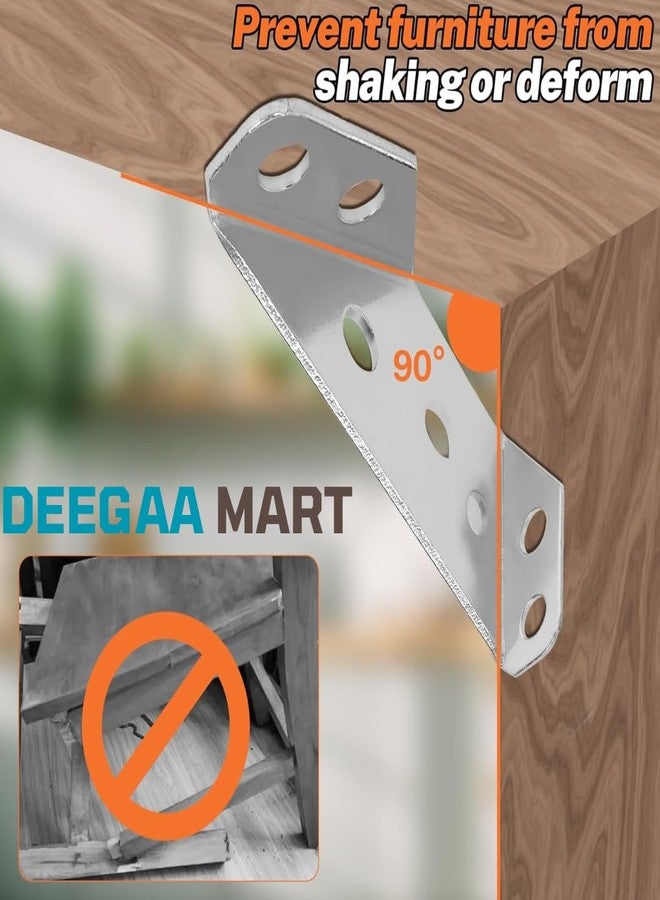 DEEGAA MART Steel Furniture Corner Connector, Shelf Brackets 20pcs Pack , Furniture Corner Connectors, Wooden Furniture Triangle Stabilizer ,Corner Connector for Wood Cabinet ,Shelf Support Brackets - Image 3